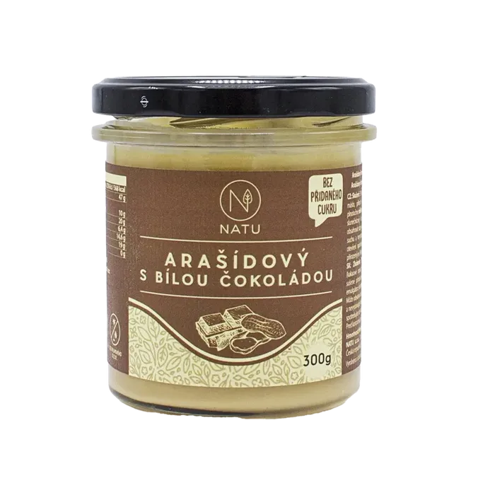 NATU Arašídový krém s bílou čokoládou bez přidaného cukru 300 g